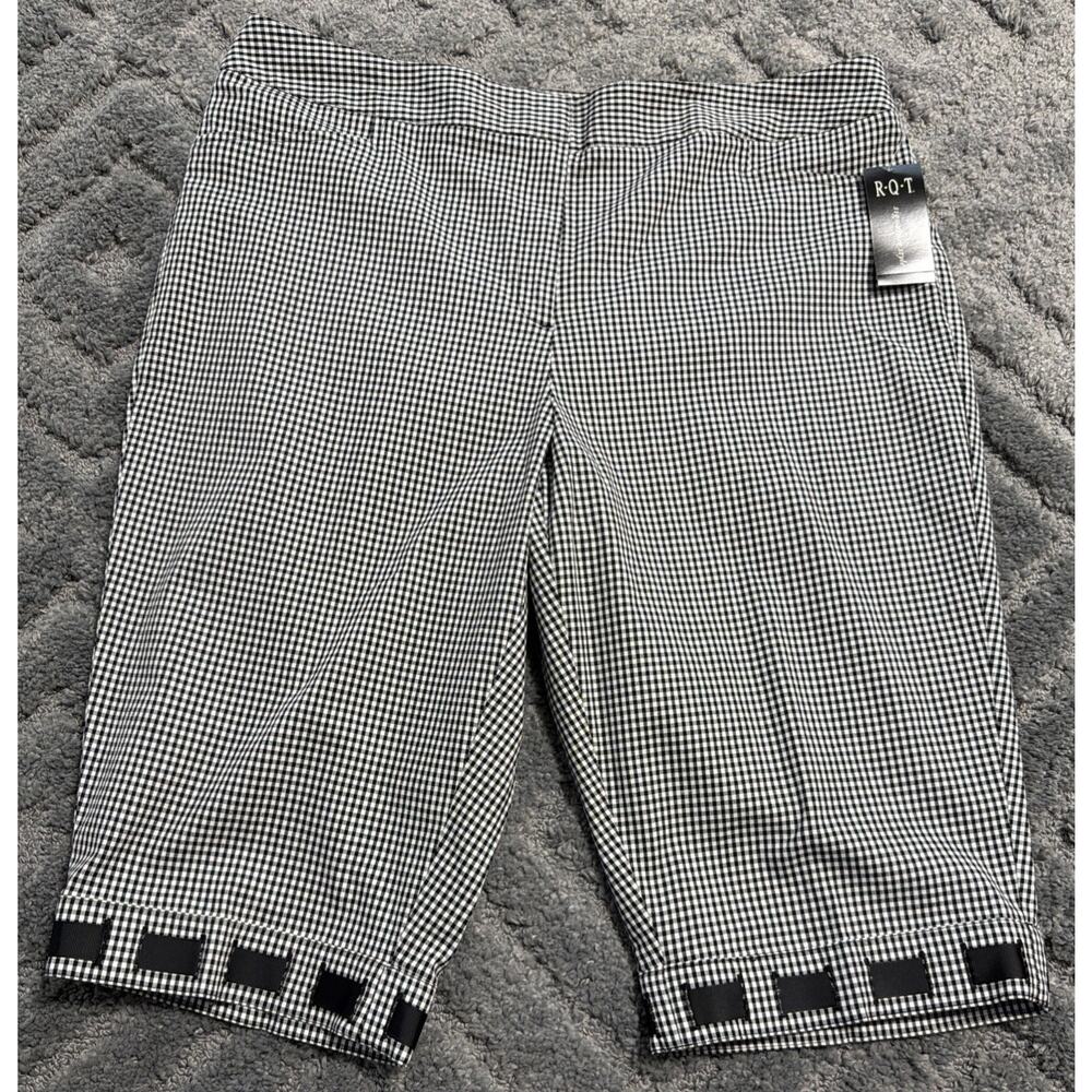 R-Q-T Women's Relaxed Capris SZ 16 Black & White Checkered New With Tags